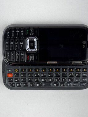LG Rumor 2 LG265 Slider Phone Black Gray QWERTY Keyboard‎ Vintage No Battery
